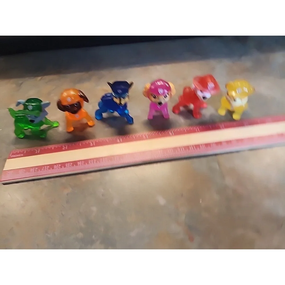 Paw Patrol The Movie Mini Translucent Figures Toppers Toy Lot - 6 Total
